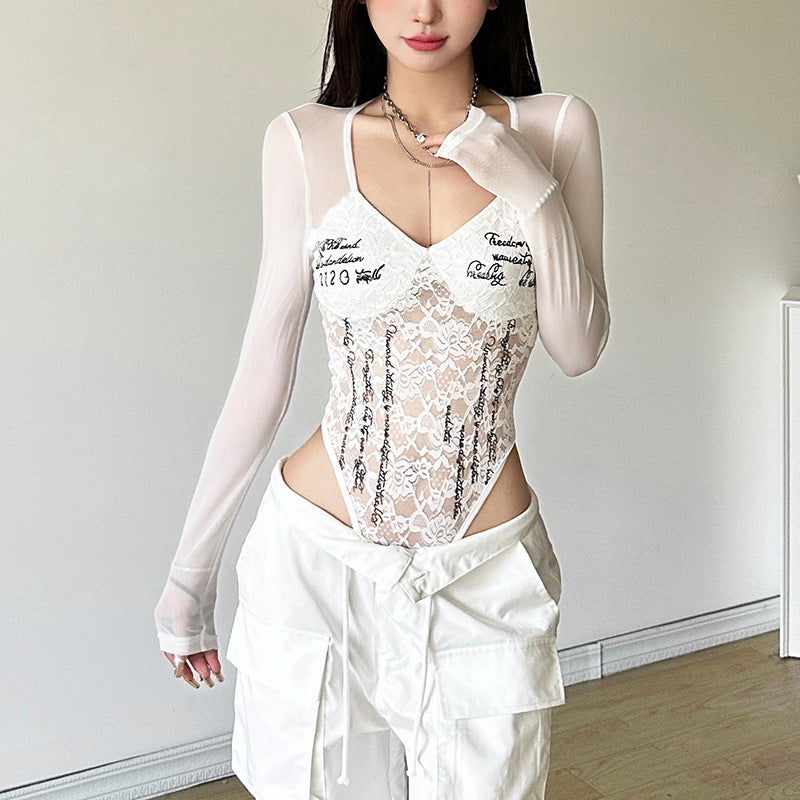 Sexy Solid-Color Long Sleeve Bodysuit