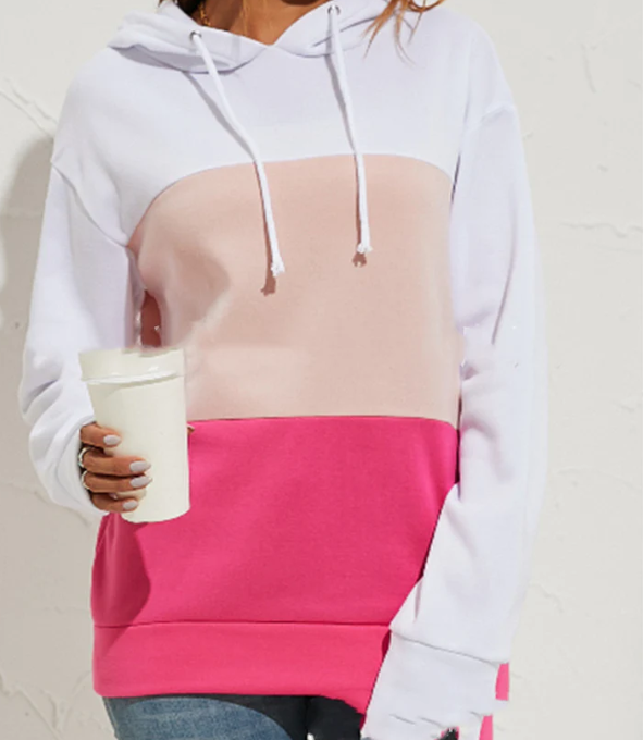 Multi-Color Long Sleeve Hooded Sweater