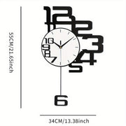 [Christmas Halloween Gift] 1pc Modern Minimalist Creative Metal Wall Clock, Silent Non-Ticking, Irregular Shape, Digital Display, AA Battery Powered, with No Battery Included, for Living Room…