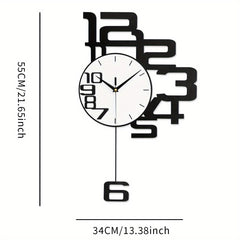 Modern minimalist metal wall clock with digital display and silent operation