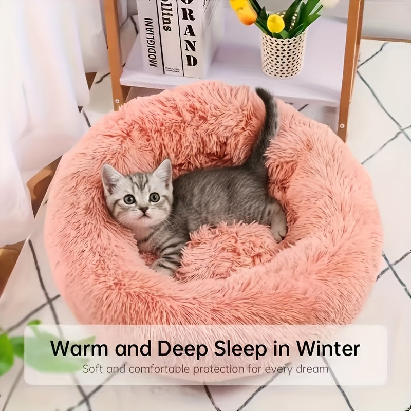Ultra-Soft Round Cat Bed Mat - Comfortable, Soft, Warm Pet Sleeping Nest With Non-Slip Bottom Design, Suitable For Cats And Small Dogs - Durable Pet Bedding Available In 4 Colors, Dog Bed, Cat Bed,...