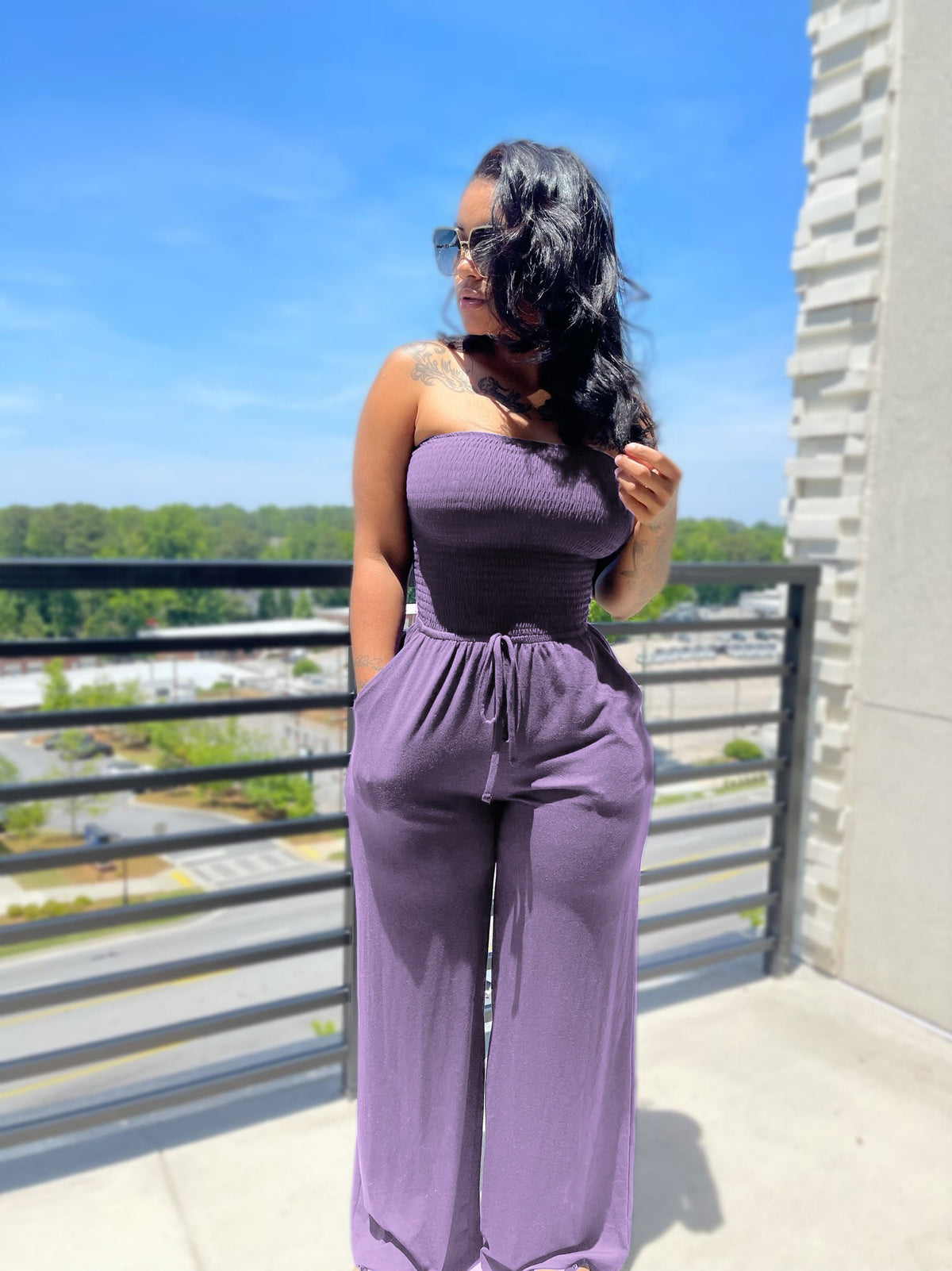 Casual Brushed Wide-Leg Jumpsuit