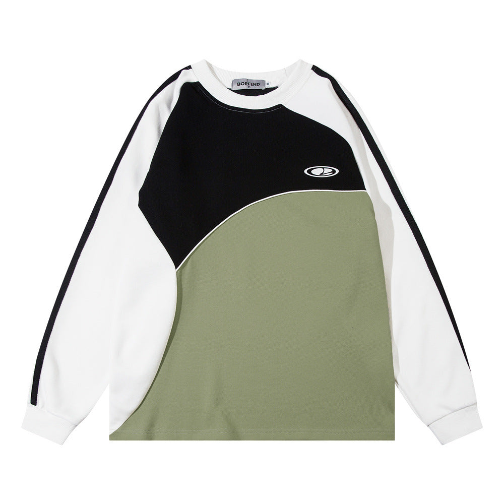 Men's Ribbon Stitching Raglan Sleeve Sweater