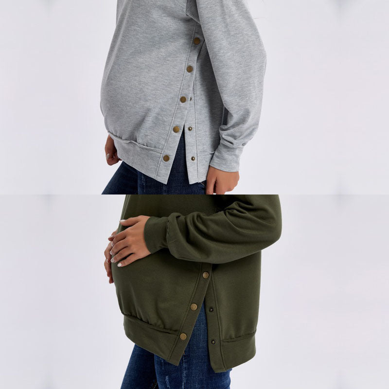 Cozy Long Sleeve Maternity Sweater for Autumn & Winter