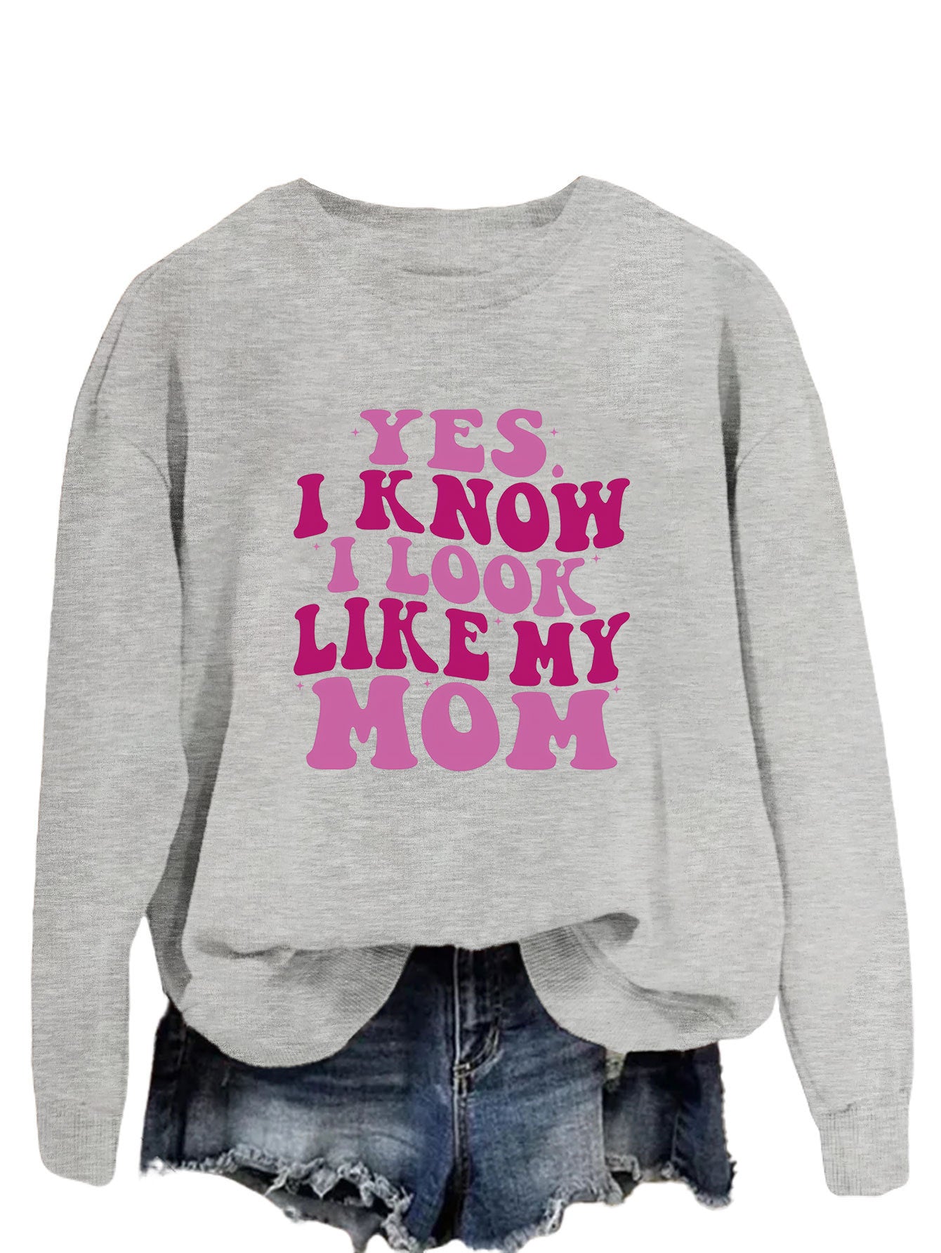 Funny Mom Print Plus Size Sweater - Cozy & Stylish