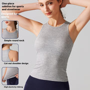 High-Elastic Modal Yoga Vest with Chest Pad – Women’s Fitness Top