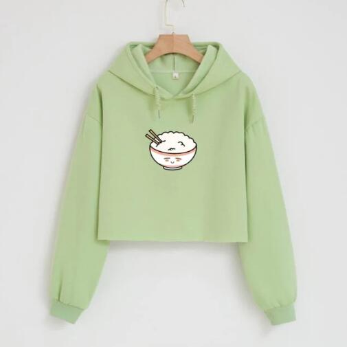 Cute Cat Ear Crop Hoodie Japanese Casual Sportswear