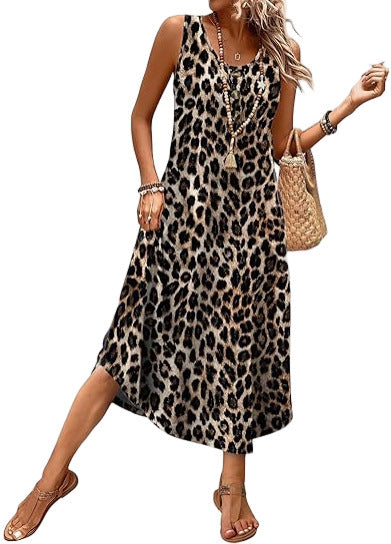 Sleeveless Midi Dress Summer Casual