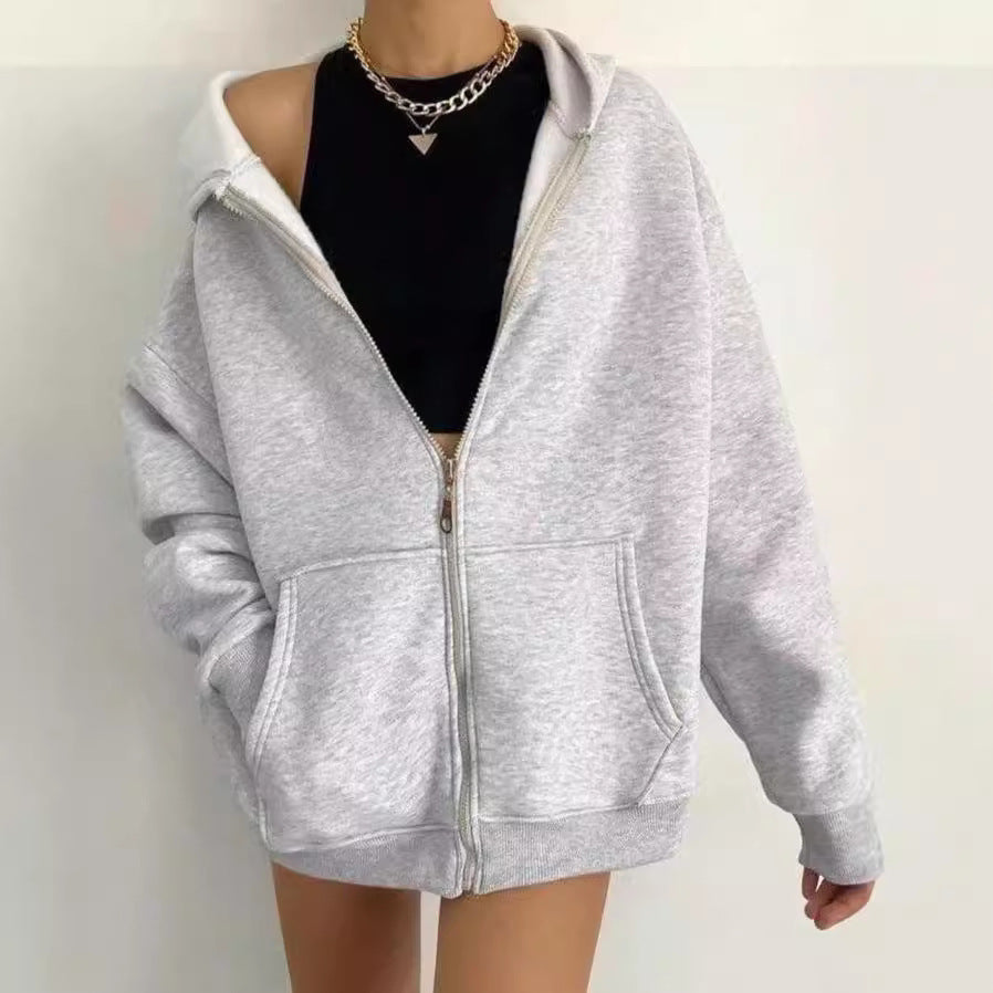 Women's Cozy Zipper Hooded Cardigan Coat