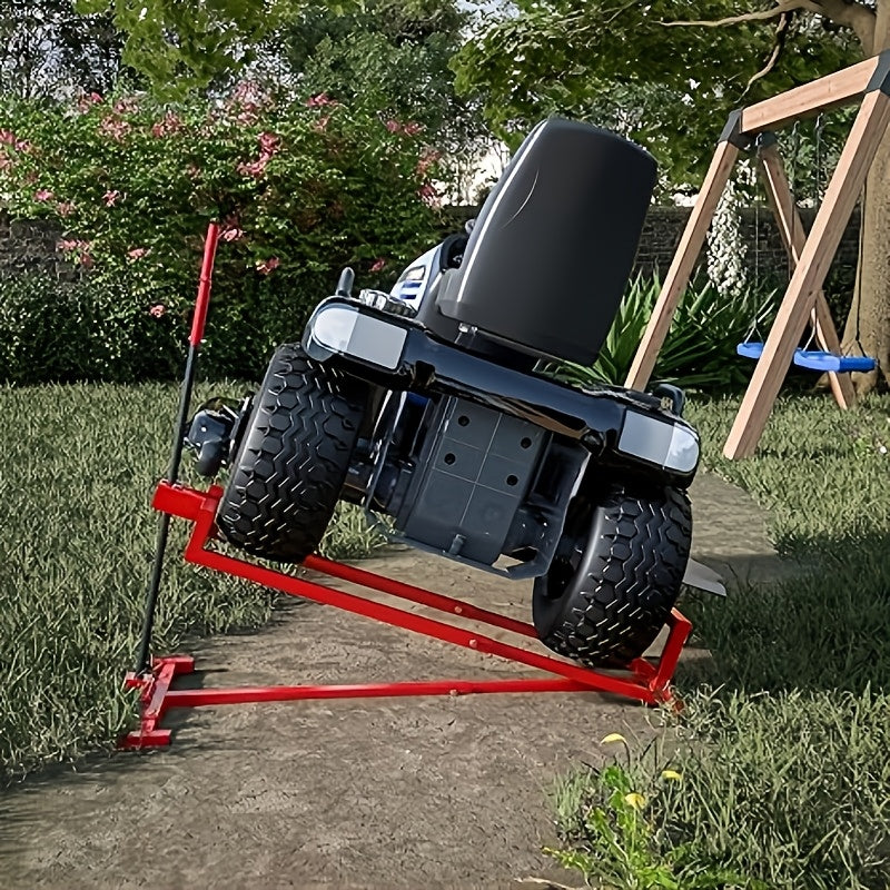 880 lb Capacity Telescopic Lawn Mower Lift Jack with Manual and Power‑Tool Extension Handles, Adjustable Height