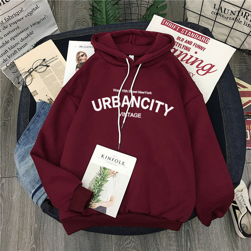 Casual Loose Long-Sleeve Hooded Sweatshirt