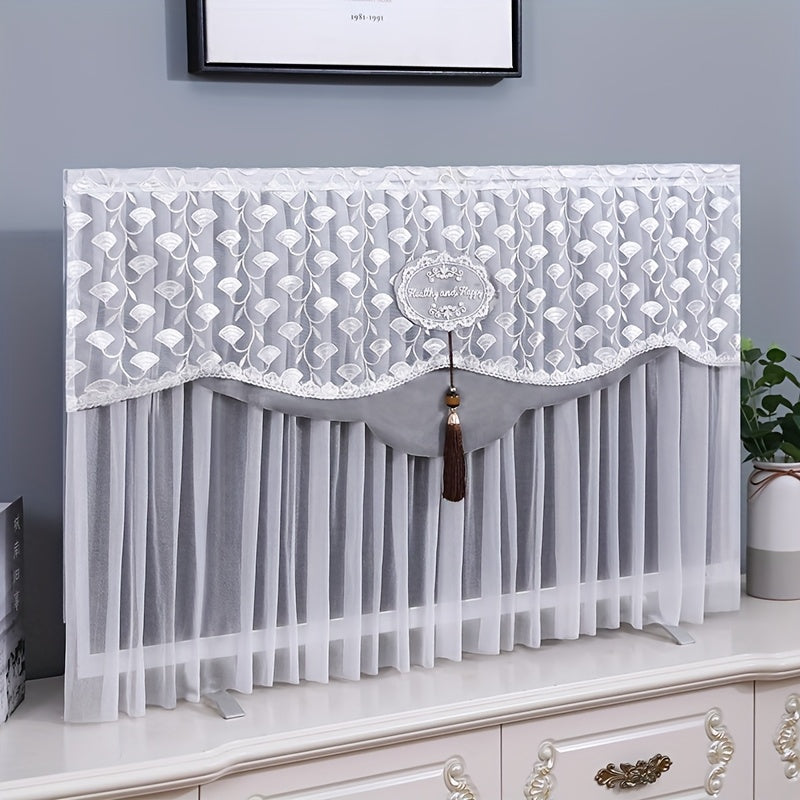 Embroidered TV Dust Cover – Stylish Minimalist Design – Fits Perfectly, Non‑Obstructive
