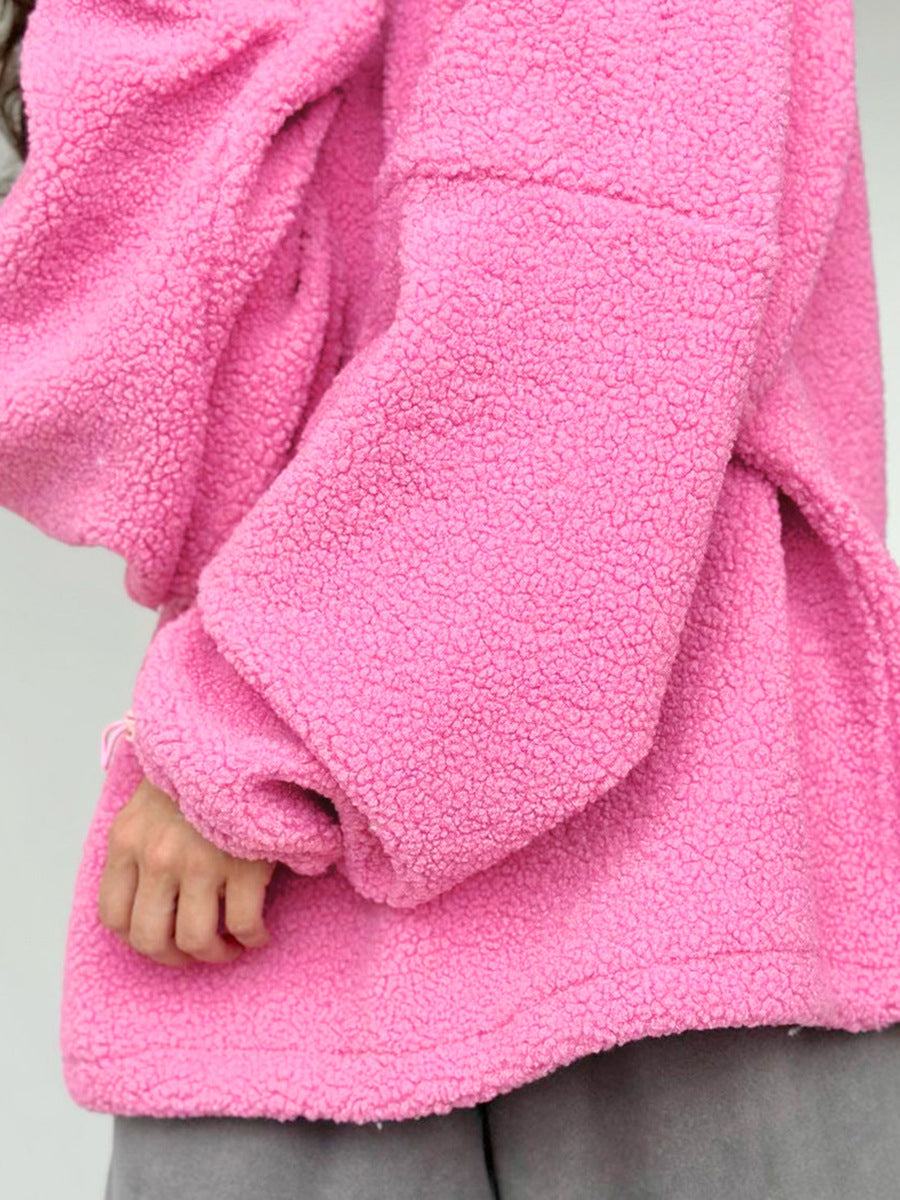 Cozy Knitted Lamb Fleece Pullover Sweater