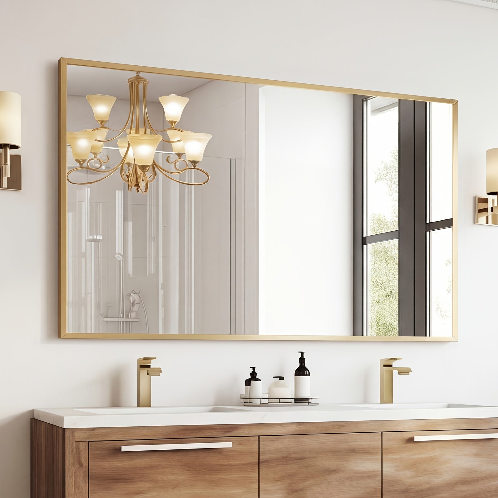 Right-Angle Bathroom and Bedroom Wall Mirror for Home Decor