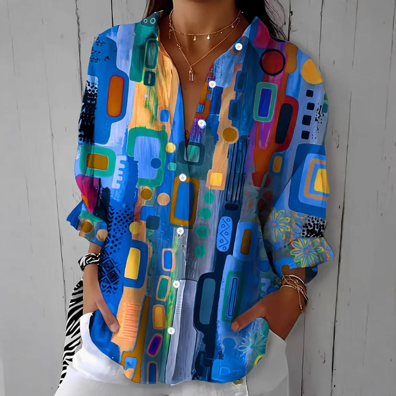 Womens 3D Printed Shirts With Floral Patterns