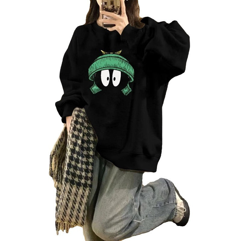 Cozy Fleece-Lined Casual Round Neck Sweatshirt