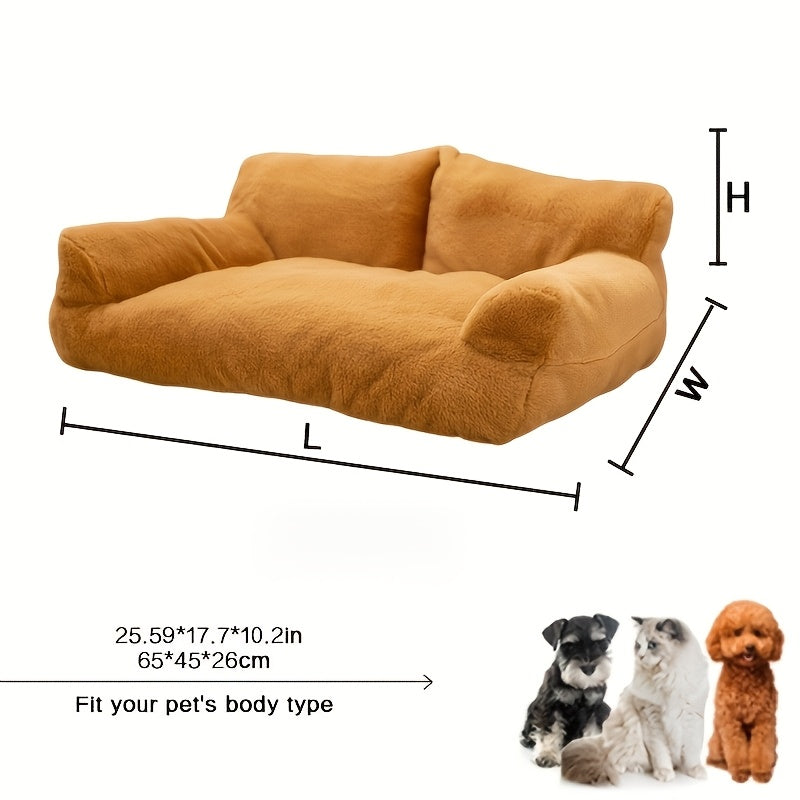 Extra Large All-season Warm Dog Bed & Cat Bed - Thickened Plush Pet Sofa Bed With Soft Cushioned Surface, Spacious Indoor Dog Cage Mat For Large Breeds, Cozy Durable Pet Bed For Dogs And Cats,