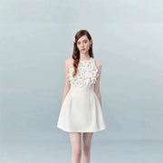 Womens Solid Color Casual Designer Sleeveless Dress