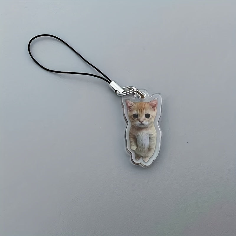 2D Flat Banana Cat Phone Charm – Happy & Crying Design