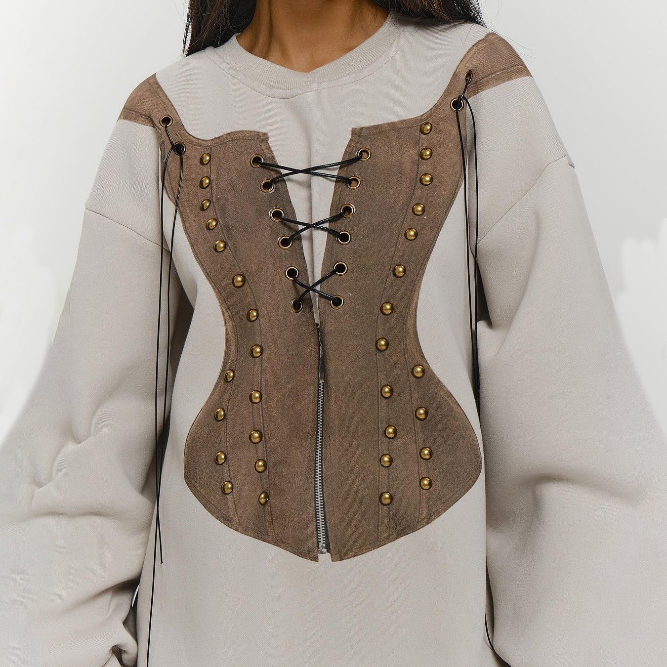 Cozy Colorblock Loose Casual Round Neck Sweater