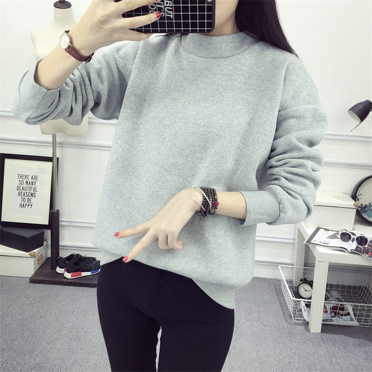 Women's Cozy Plush Pullover Hoodie with Standing Collar