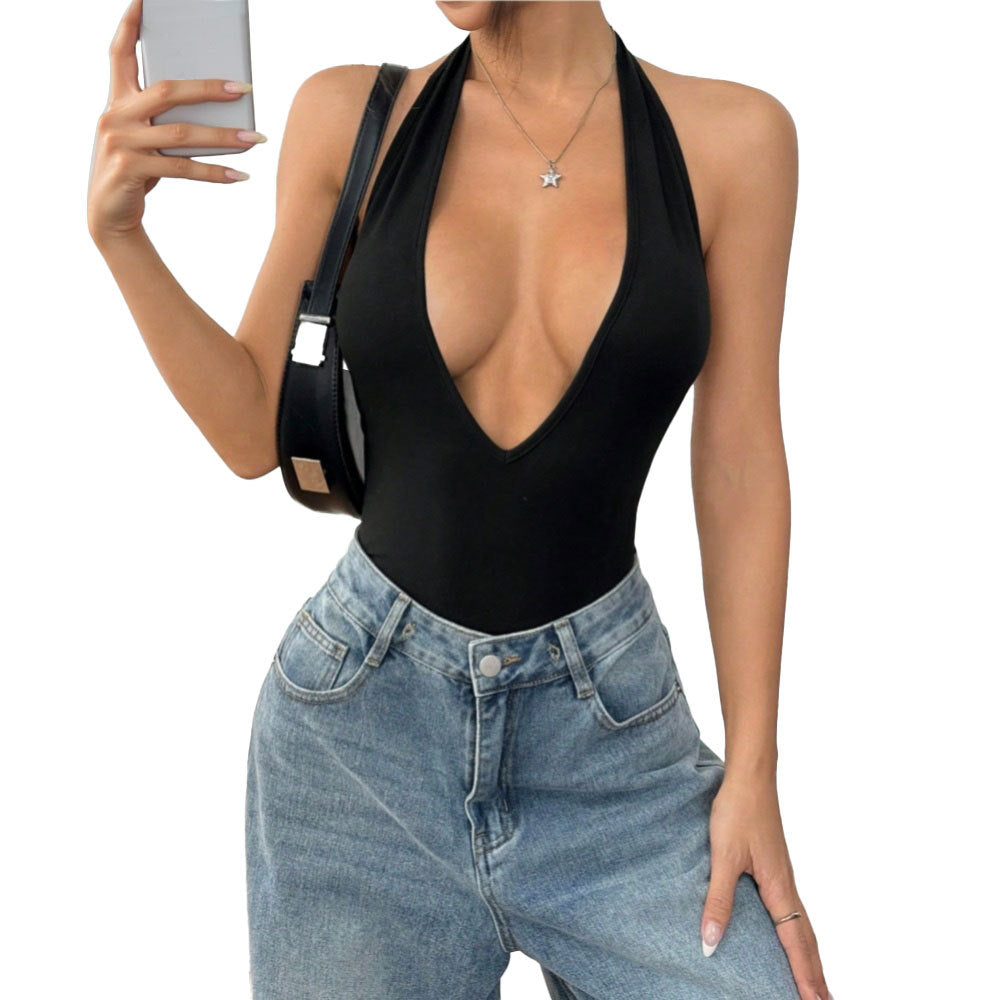 Sexy Backless Halter Romper Jumpsuit