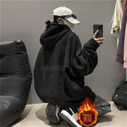 Plush Fleece Burgundy Suede Pullover Hoodie
