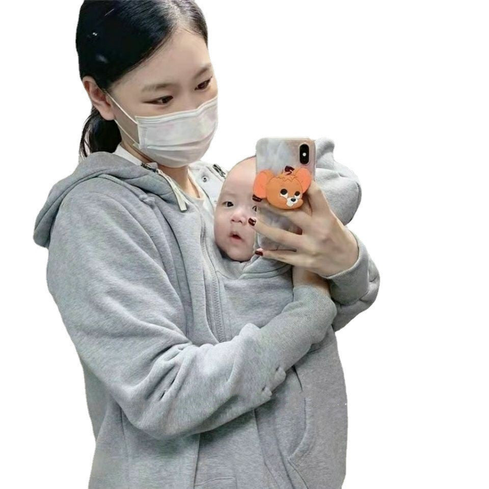 Plush Kangaroo Mother & Baby Bonding Hoodie