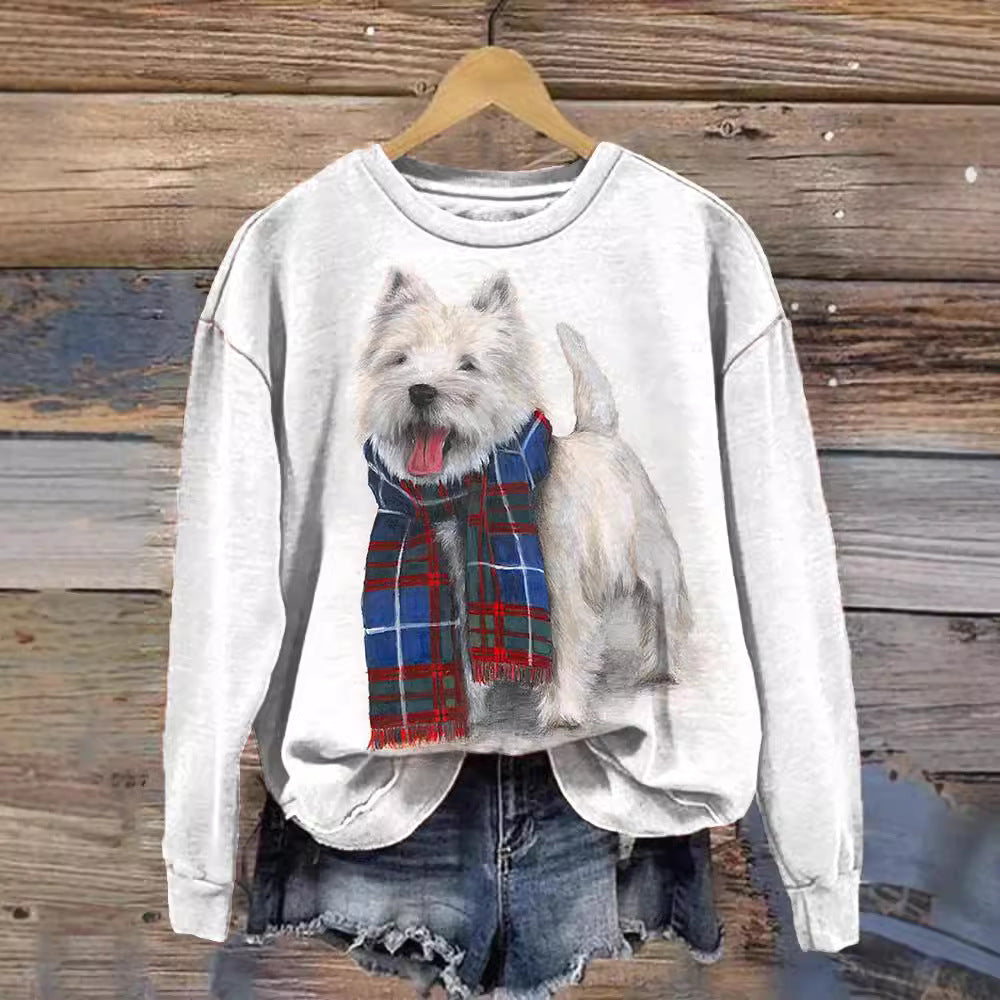 Trendy Animal Print Streetwear Hoodless Sweater for All