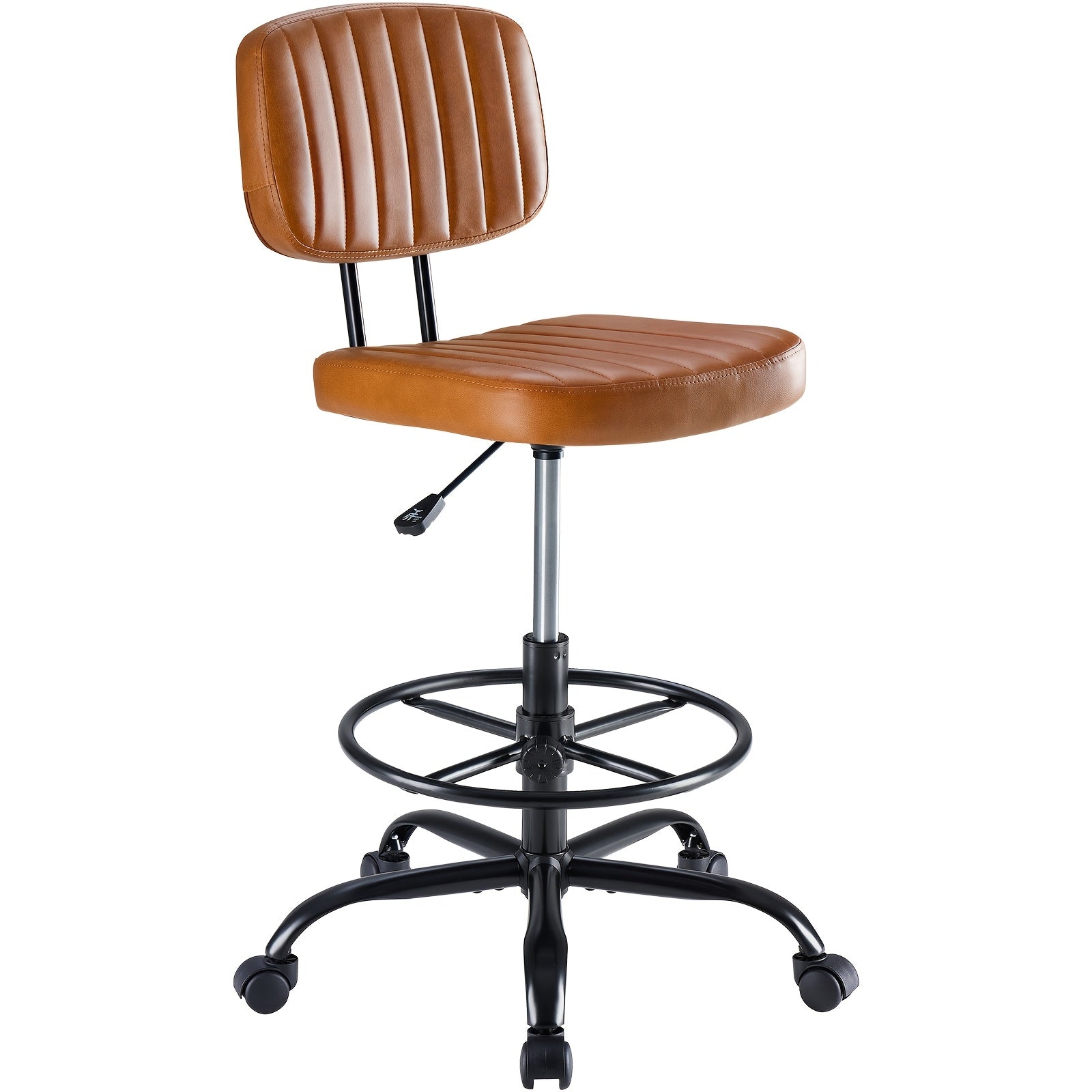 Low-Back Armless Drafting Chair with Adjustable Footrest Ring