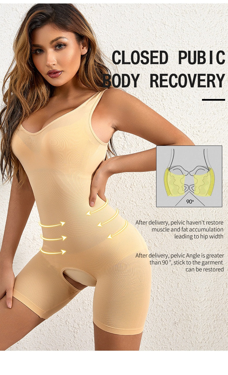 Seamless Postpartum Waist Trainer & Body Shaper Bodysuit