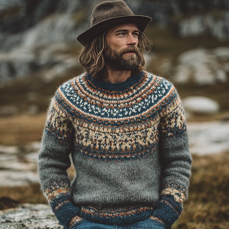 3d-printed, Crew-neck, Color-block, Loose-fitting, Fashionable Pullover Hoodie