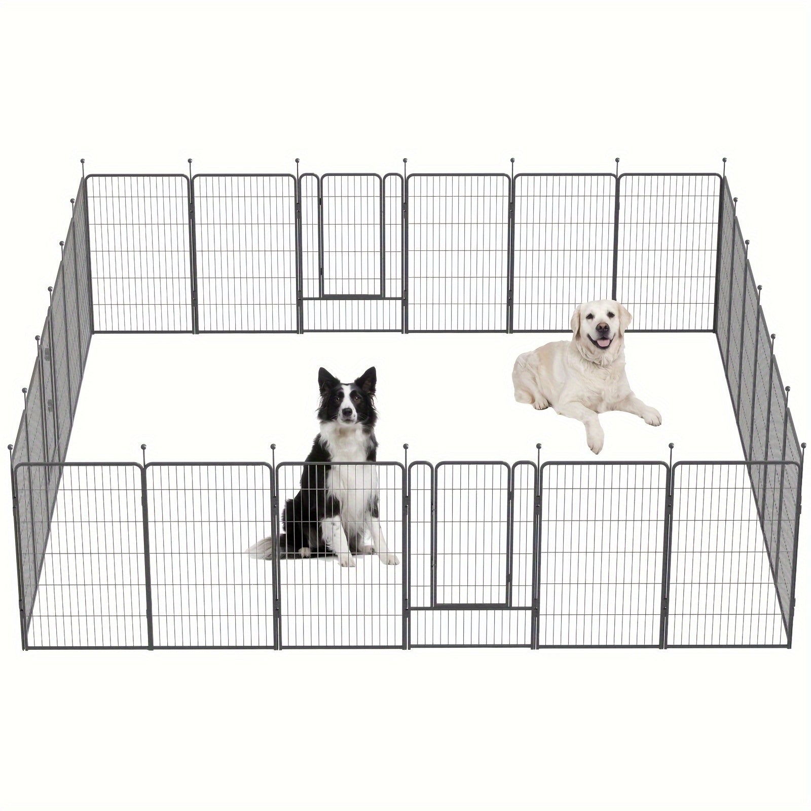 Heavy-duty Metal Dog Playpen, 45-inch Outdoor Pet Fence, Portable RV & Camping Dog Enclosure Fence