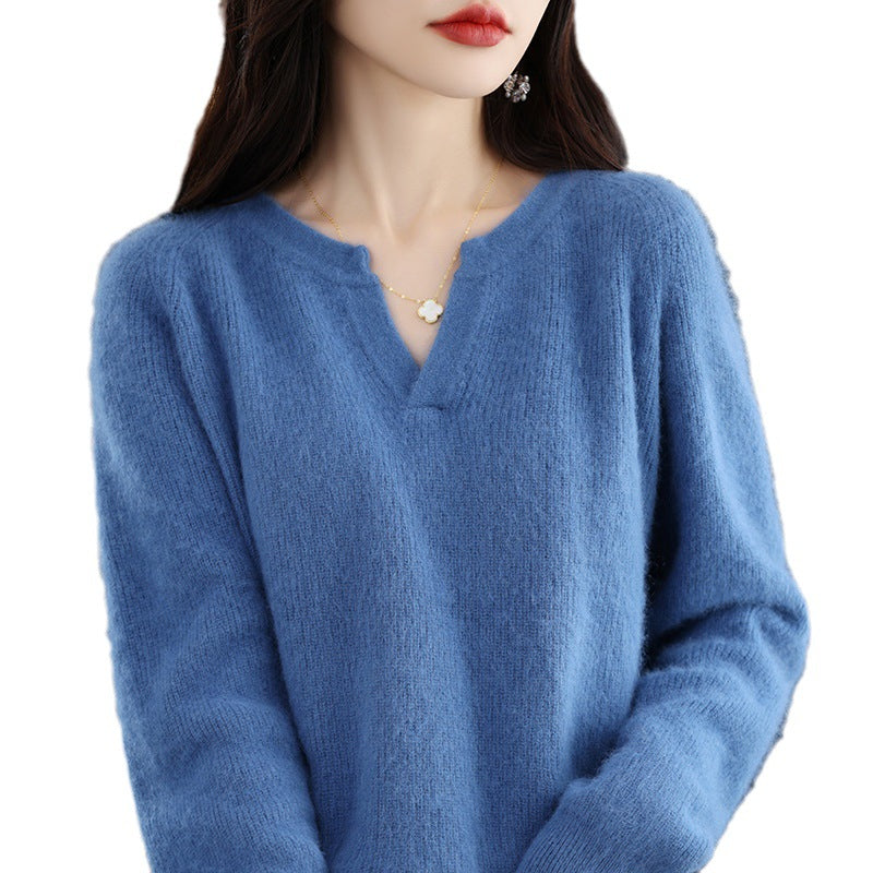 Autumn and Winter Mink Sweater Women's Loose Plus Size Base Fleece Shirt