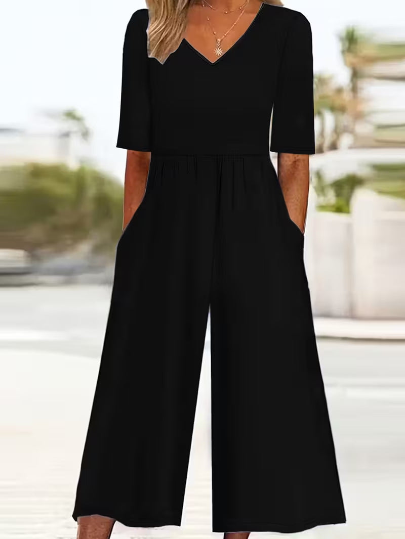 Digital Printing European And American Plus Size Temperament Jumpsuit