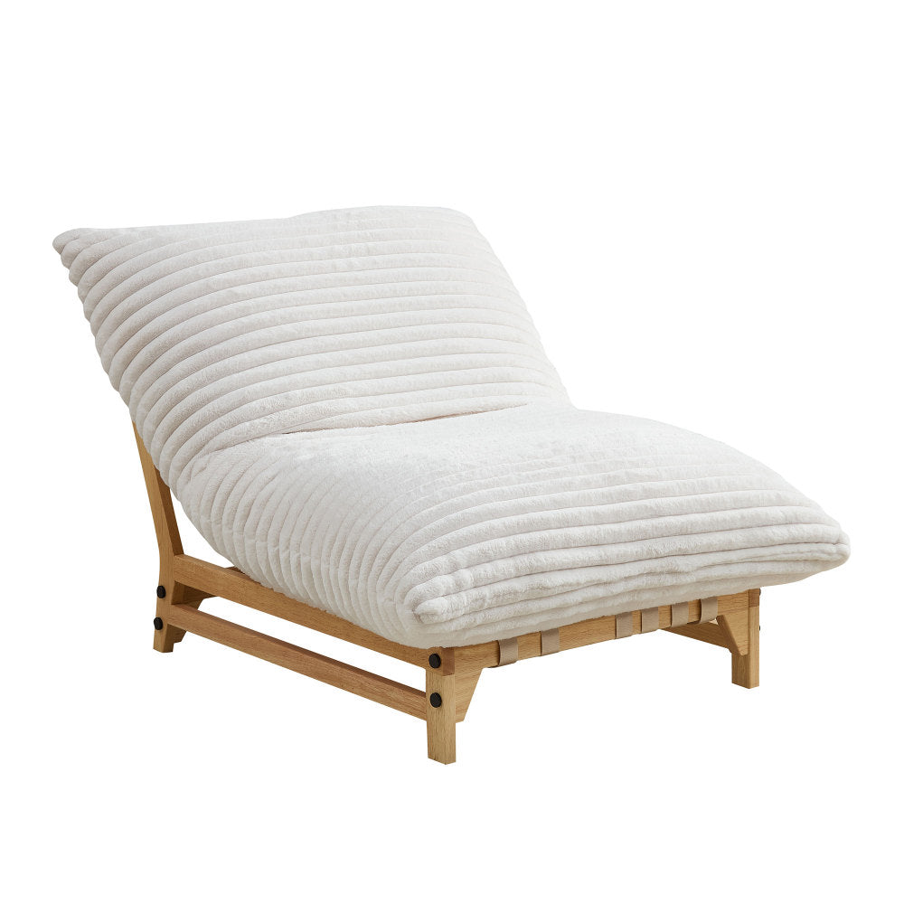 Single Seat Accent Sofa with Corduroy Upholstery in Light Brown