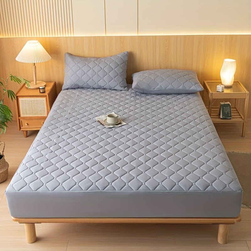 Waterproof Mattress Protector | Embossed Design Quiet Fitted Sheet Thickened Cover Single
