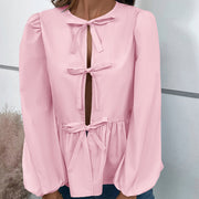 Casual Loose Buckle Shirt Top For Women