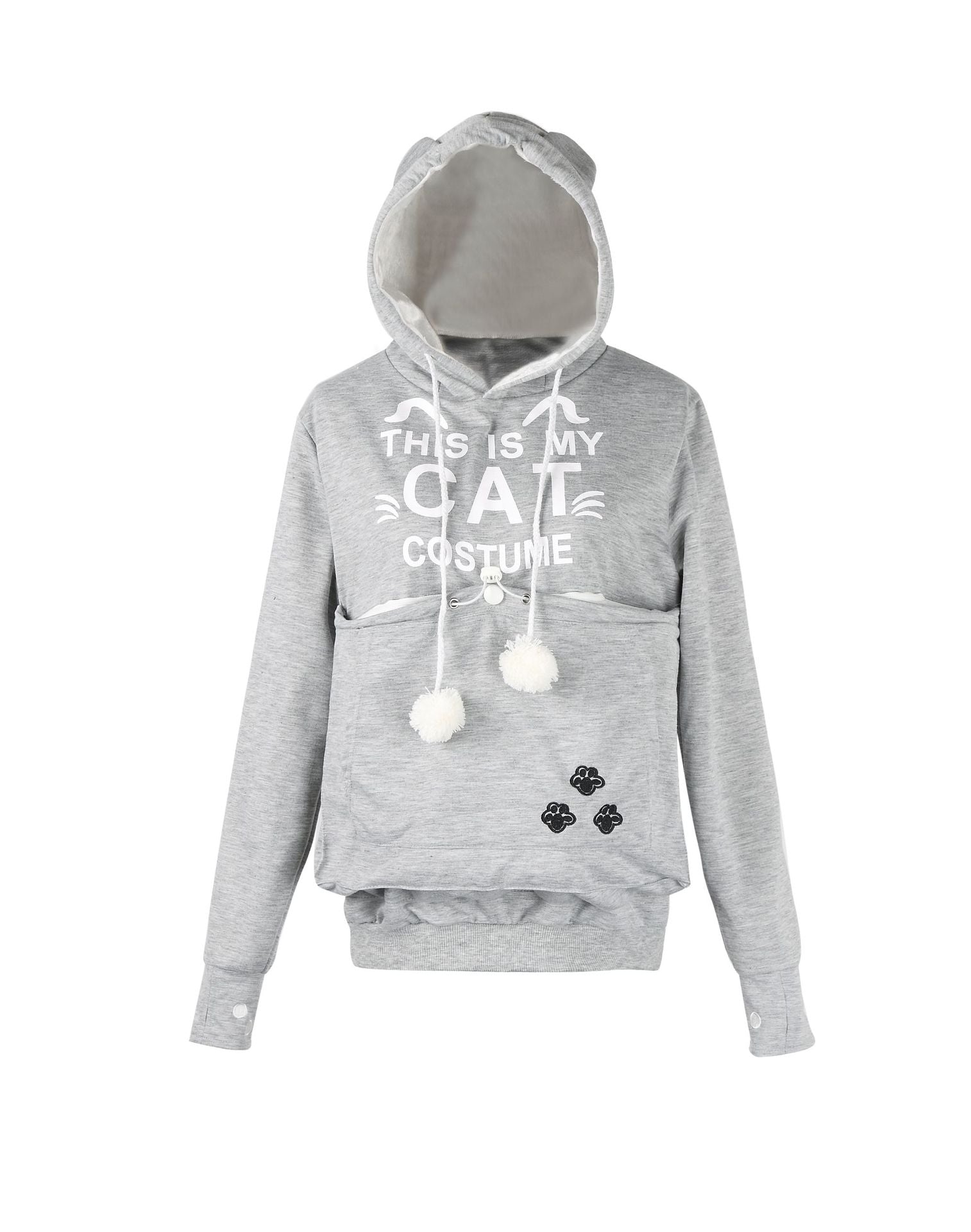 Cute Cat Print Long Sleeve Casual Hooded Sweatshirt