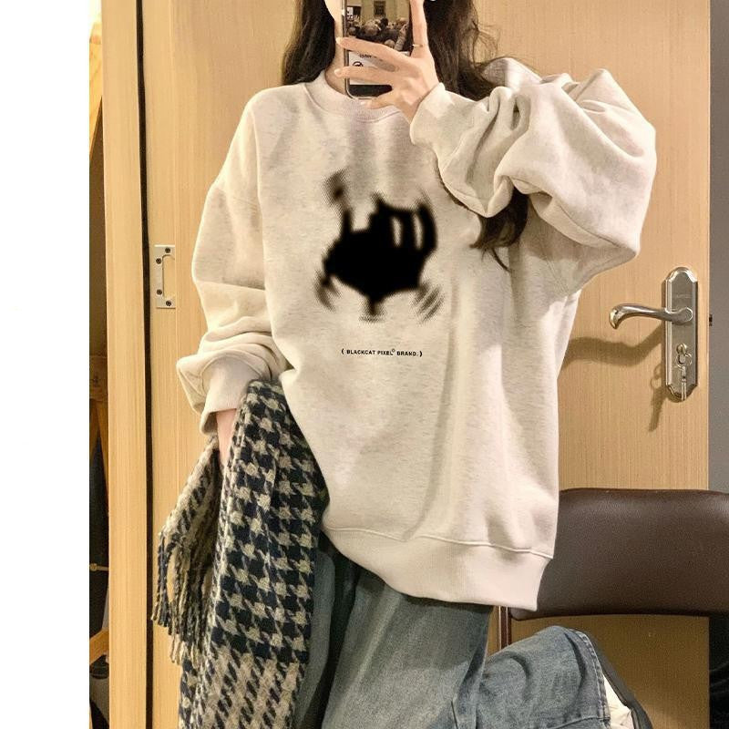 Korean Style Loose Cotton Hoodie & Sweatshirt Outerwear