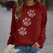 Women's Round Neck Irregular Hem Pullover Sweater