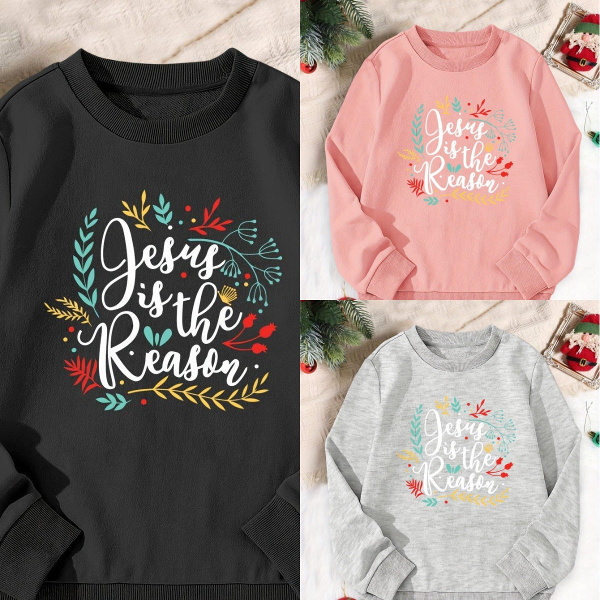 Festive Christmas Girls' Sports Sweater - Cozy & Stylish