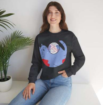 Chic Printed Round Neck Loose Sweatshirt for Women