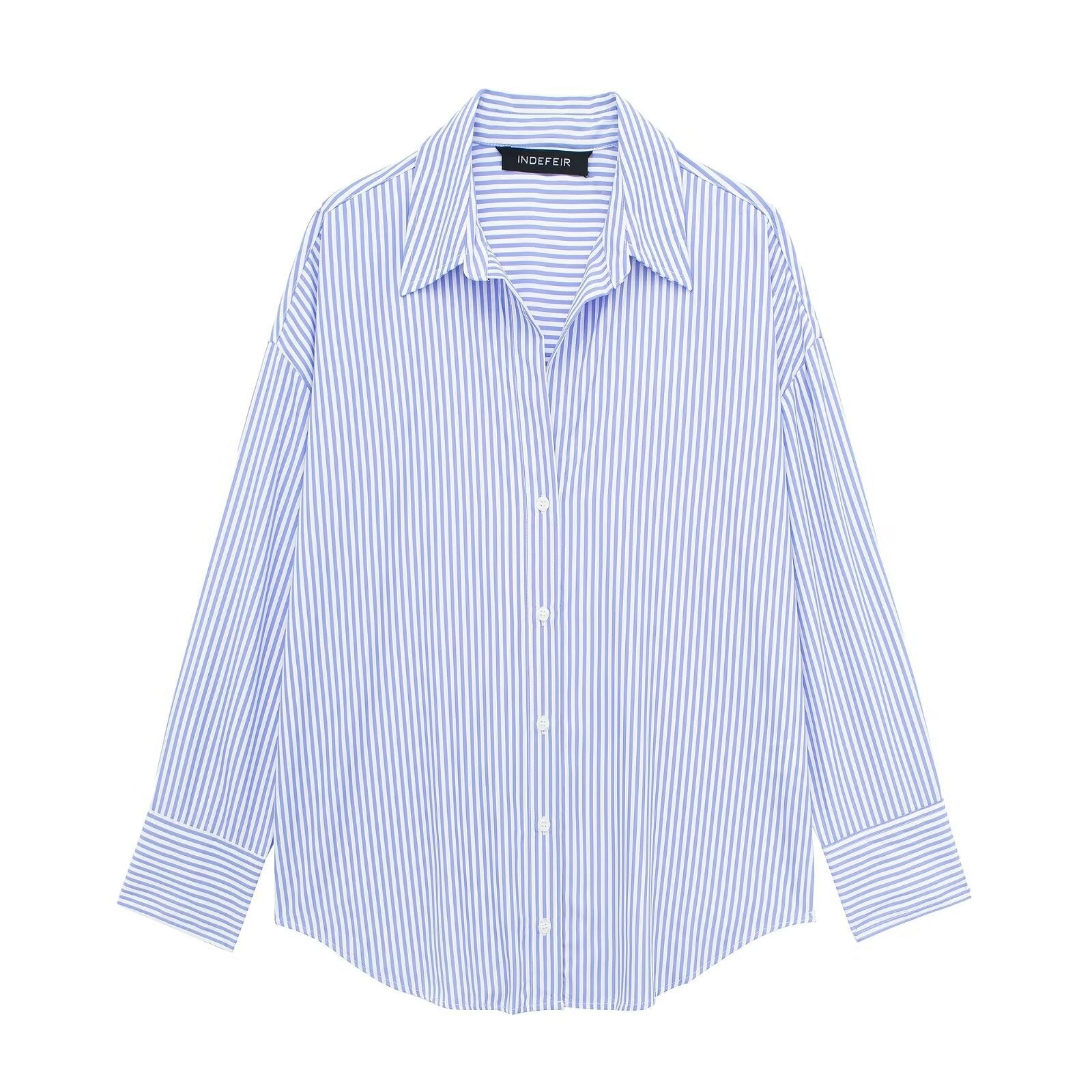 Spring Basic Printed Poplin Shirt Stylish And Versatile