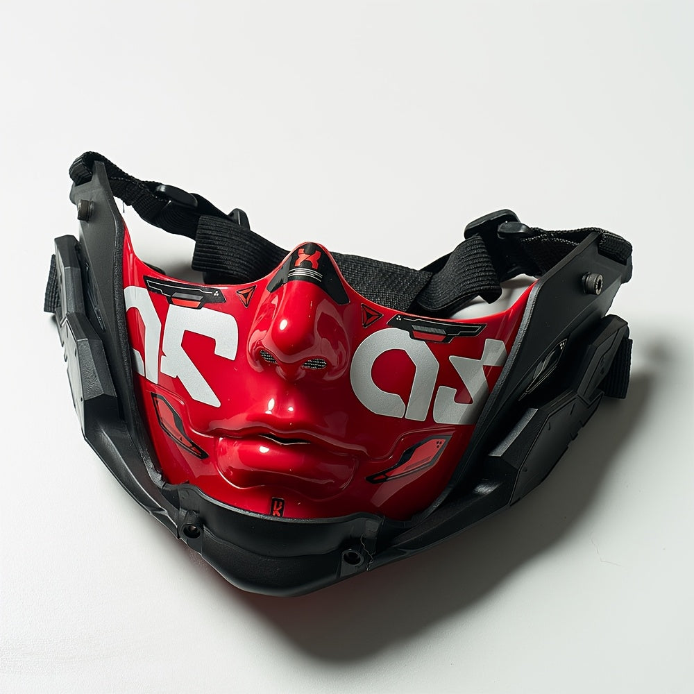 Women’s Cyber‑Style Half‑Face Mechanical Mask for Halloween and Cosplay