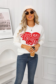 Fashion Love Loose Valentine's Day Knitted Pullover Sweater
