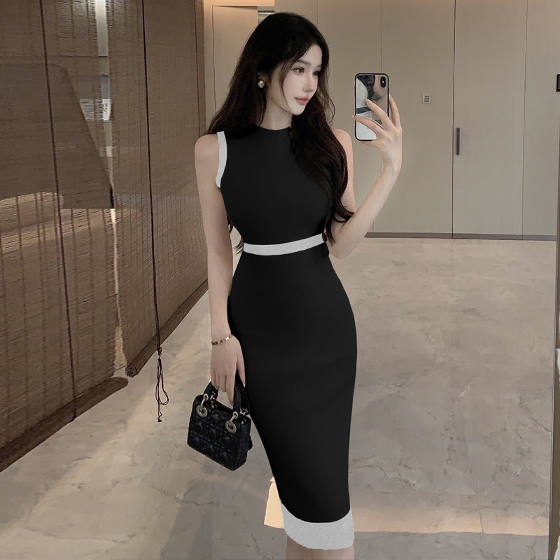 Womens French-style Elegant Casual Vest Dress