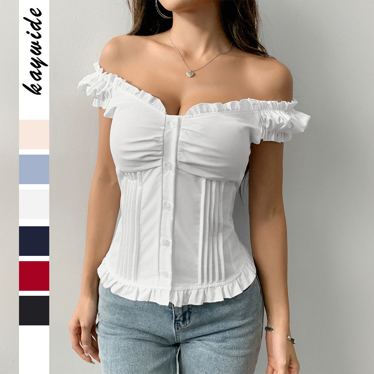 Women's Short‑Sleeve Drawstring Tee – Soft Polyester, Multiple Colors