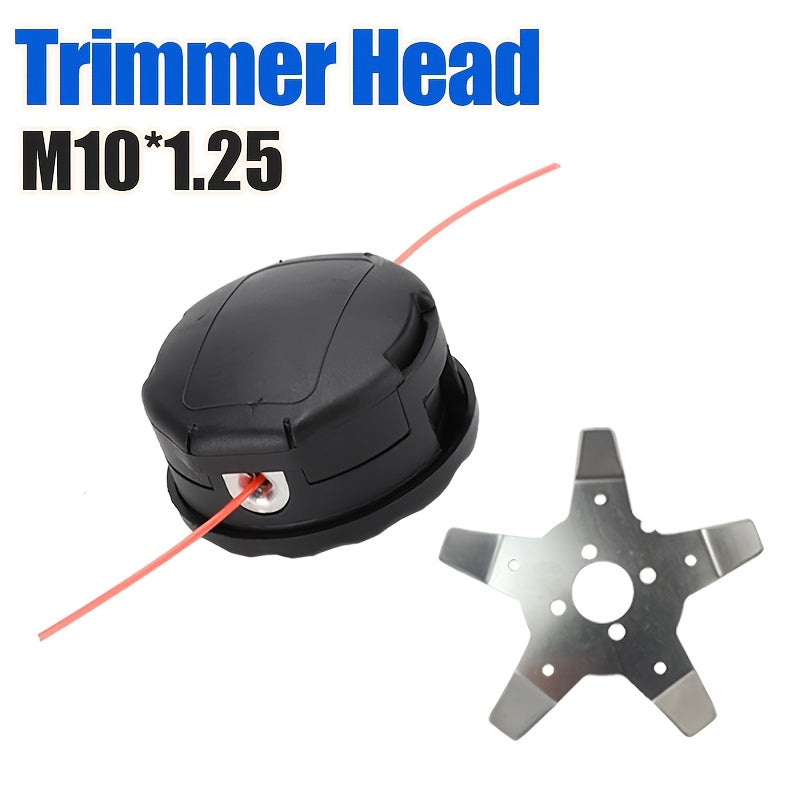 2-Piece Anti-Winding Grass Trimmer Head Set with M10×1.25 mm Tooth Pitch