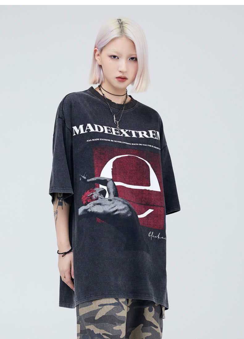 Men's Vintage Washed Loose Casual Short Sleeve Tee